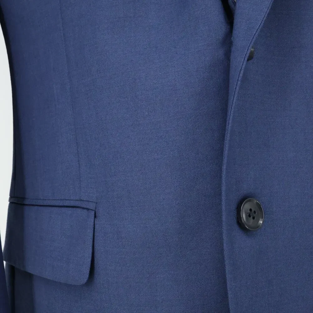 Calvin Klein Sport Coat Mens 42S Blue Wool Lined Blazer Jacket Preppy Career